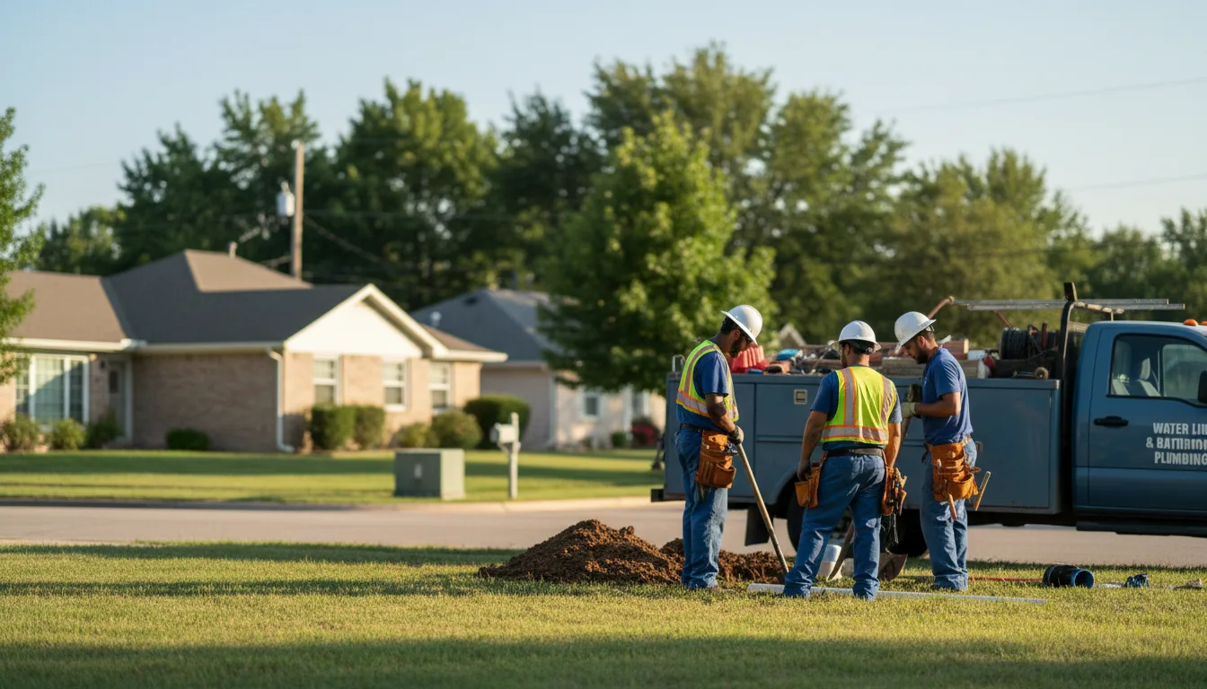 Residential water line and bathroom plumbing service in Baxter Springs, KS